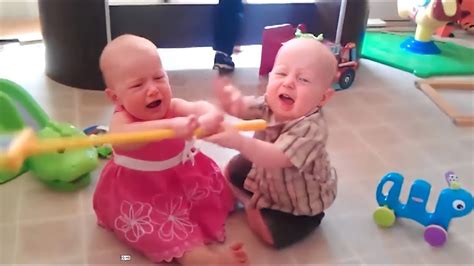 twin babies fighting  playing     laugh funniest home  realtime