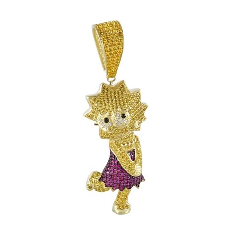 lisa simpson gold pendant  grimal jewelry
