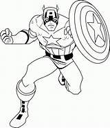 Coloring Captain America Pages Avengers Popular sketch template