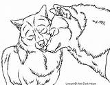 Wolf Coloring Pages Realistic Anime Printable Couples Colouring Drawing Lineart sketch template