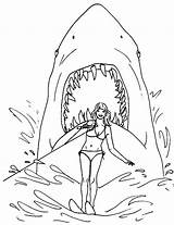 Jaws Shark Movie Hideous Hungry sketch template
