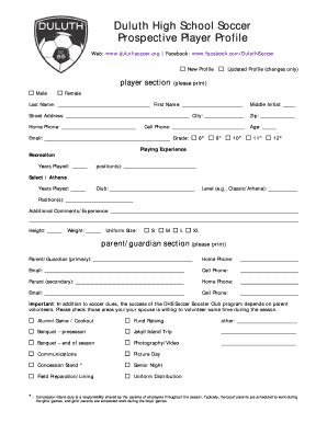 player profile form fill  sign printable template