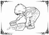 Jesus Sweeping Enoch Getcolorings Child Nice Helpful Gt Divyajanani sketch template