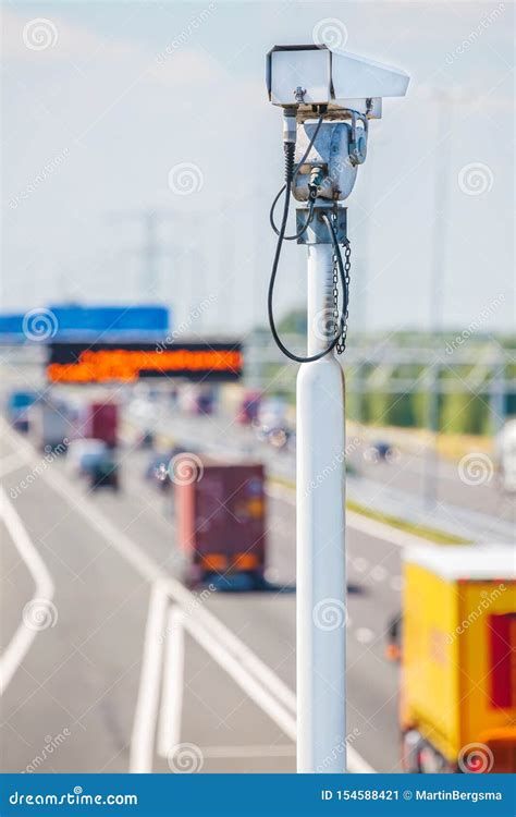 surveillance camera  front   dutch highway stock image image