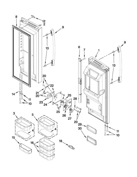 refrigerator door parts diagram parts list  model gifvcxwy whirlpool parts refrigerator