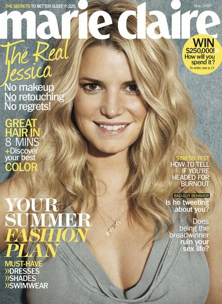 Jessica Simpson Without Makeup In Marie Claire Tiki Barber Leaves