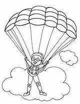 Coloring Parachute Pages Getdrawings sketch template