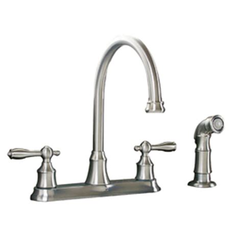 shop aquasource stainless steel pvd  handle high arc kitchen faucet  side spray  lowescom