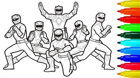 mighty morphin power rangers coloring pages colouring pages  kids