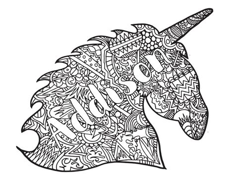 addison  personalized pages unicorn zentangle classic stevie