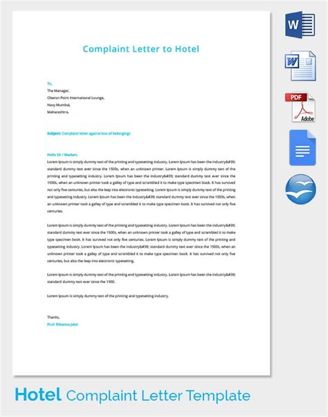 complaint letter   word  documents