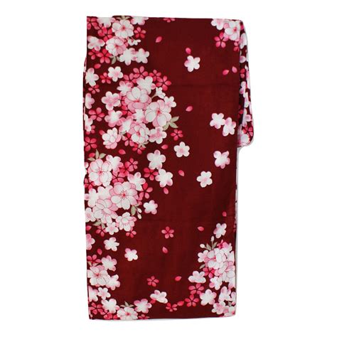 yukata kimono cherry blossoms maroon style 2295 discontinued
