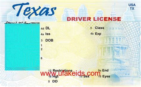 texas id card template