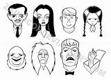 Addams Family Coloring Pages Printable Morticia Deviantart Gomez Books Fester Uncle Vintage sketch template