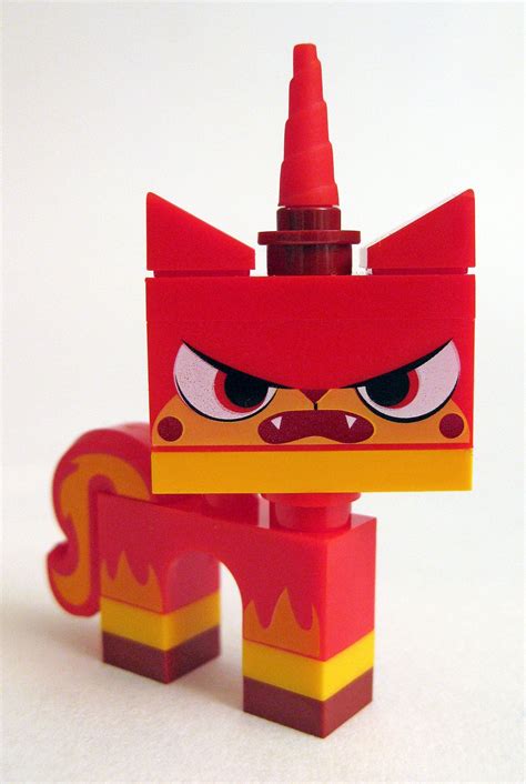 amazoncom lego  angry kitty minifigure red unikitty microbuild