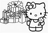Kitty Coloring Pages Birthday Hello Happy Color Printable Kids Print Fun Christmas Artikel Terkait sketch template