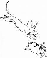 Dog Chasing Chase Clipart Cat Drawing Illustration Etc Cliparts Another Library Medium sketch template