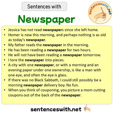 sentences  newspaper sentences  newspaper  english