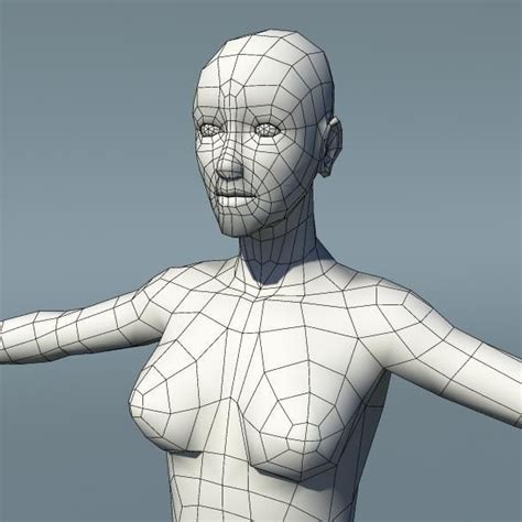 optimized low poly human female base mesh ver1 0 human poly