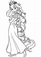 Rapunzel Princess Coloring Happy Pages Printable Tangled Disney Categories Cartoon sketch template