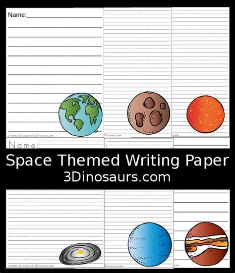 space themed writing paper printable