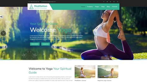 meditation yoga fitness meditation mobile responsive bootstrap