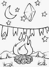 Campfires sketch template
