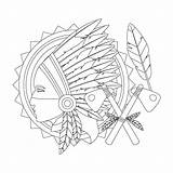 Native American Printable Coloring Pages Designs Adult Patterns Printablee Loom sketch template