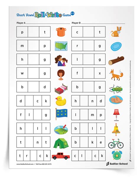 printable phonics games  early elementary students