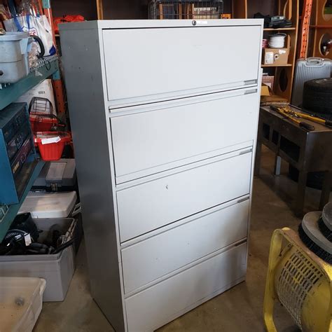grey metal  drawer lateral filing cabinet big valley auction