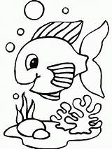 Coloring Fish Pages Sea Printable Cute Animals Popular sketch template