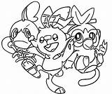 Grookey Sobble Shield Sword Scorbunny Coloring Pokemon Pages Pokémon Xcolorings sketch template