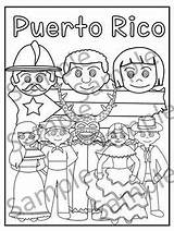 Rico Coloring Hispanic Heritage Dibujos Bandera Mapa Rican Estudios Escuela Cosas Teacherspayteachers sketch template