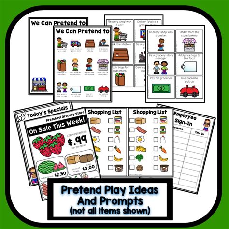 grocery store dramatic play  printables printable templates