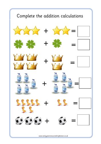 picture addition worksheet teaching resources
