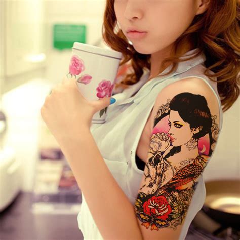 1pcs beauty fake tattoo for women sticker on the body art sexy girl owl