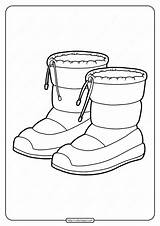 Boots Coloring Snow Printable Pdf sketch template