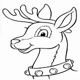 Reindeer Head Coloring Pages Christmas Template Getdrawings sketch template