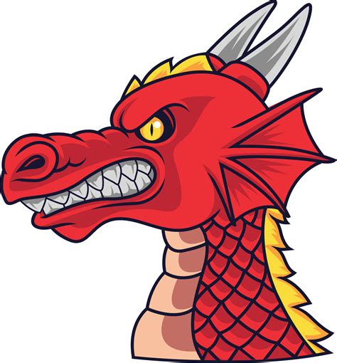 angry dragon head mascot  vector art  vecteezy