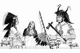 Coloring Pages Native Indians American Adults Indian Cherokee Three Americans Drawing Dessin Print Adult Enregistrée Depuis Comments Feather Hat sketch template