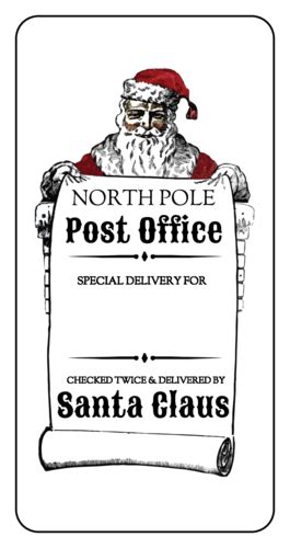 north pole delivery christmas gift label onlinelabels