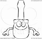 Mascot Screwdriver Happy Clipart Cartoon Outlined Coloring Vector Thoman Cory Royalty sketch template