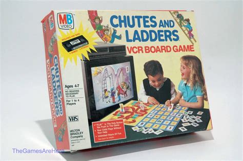 chutes  ladders vcr board game  vhs milton bradley  complete