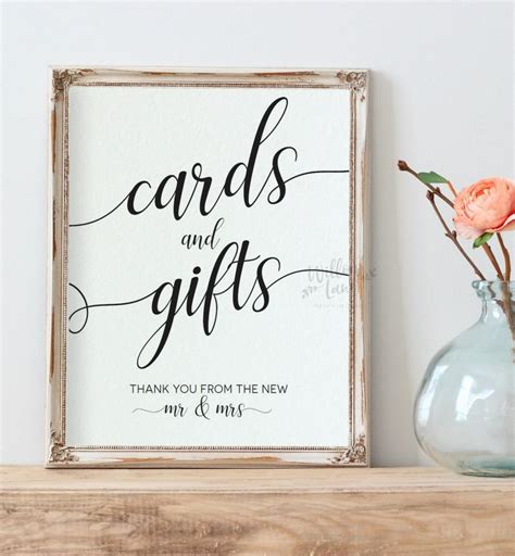 cards  gifts sign template gifts table sign   cards