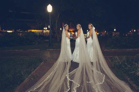 triplets get married the same day in nearly identical dresses photos