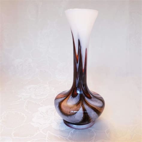 Vintage Opaline Swirl Italian Art Glass Vase Aunt Gladys