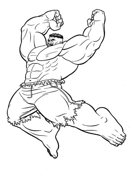 hulk jumping smash coloring page netart