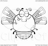 Chubby Dragonfly Drunk Clipart Cartoon Outlined Coloring Vector Cory Thoman Royalty sketch template