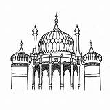 Brighton Pavilion Colouring Sheet Landmarks Template Sketch Coloring Pages sketch template