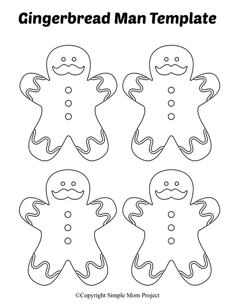 printable gingerbread man template  printable templates